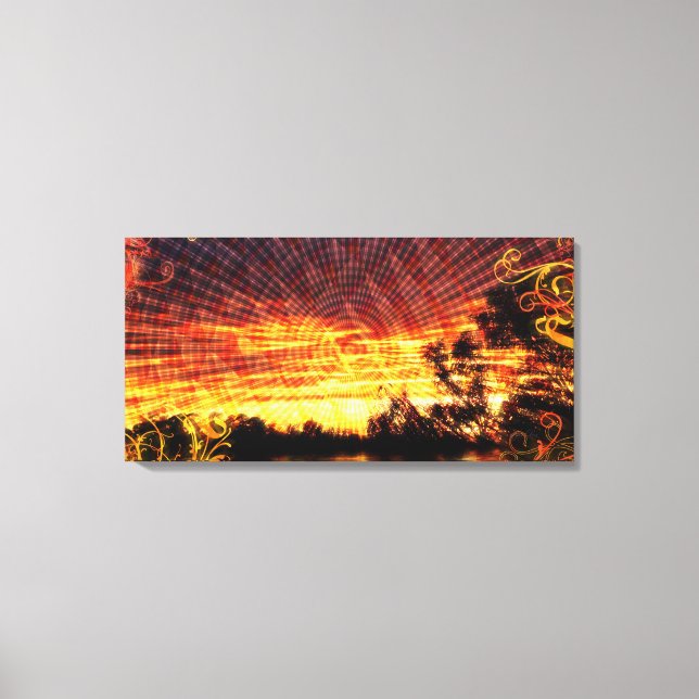 Arte de Fantasia do Pôr do Sol Decoração Sol em Lo (Frente)