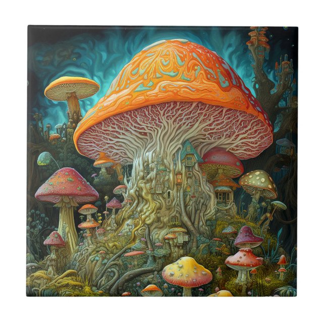 Arte de Fantasia Surreal na Paisagem de Mushroom (Frente)