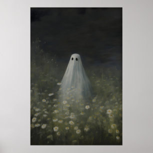 Arte de Fantasma no Campo de Margaridas Impressão
