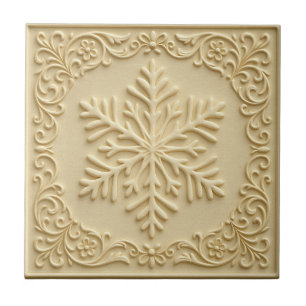 Arte de Férias de Floco de Neve Elegante em Relevo