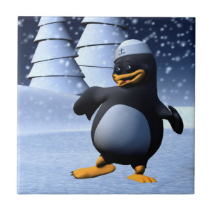 Arte de Férias de Inverno Adorável de Pinguim Mari