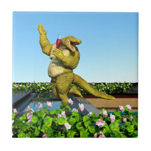 Arte de festa de champanhe de crocodilo engraçado