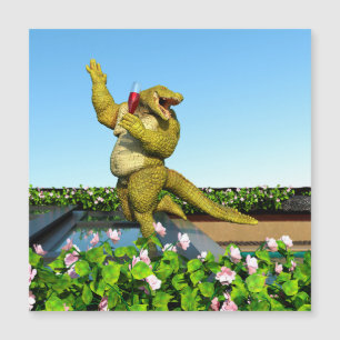Arte de festa de champanhe de crocodilo engraçado