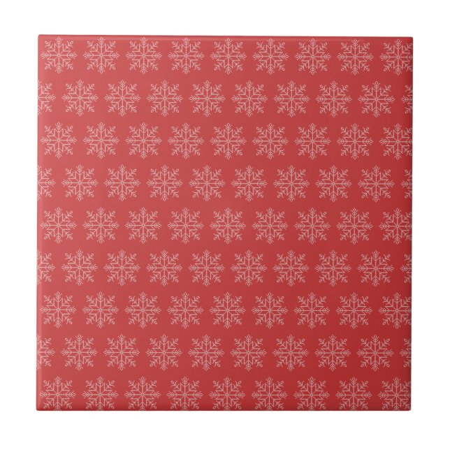 Arte de floco de neve sazonal do Natal Vermelho (Frente)
