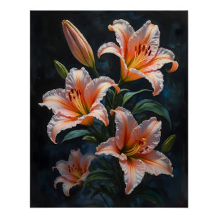 Arte de Flor de Lírio Elegante – Impressões Premiu