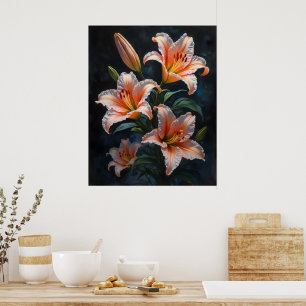 Arte de Flor de Lírio Elegante – Impressões Premiu