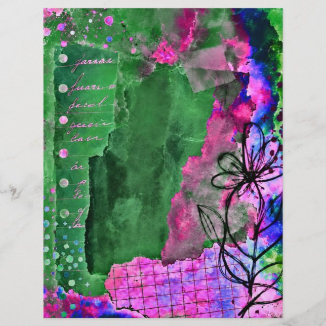 arte de flores silvestres, 21,59x27,94 cm, papel c (Frente)