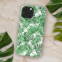 Arte de folhas de palmeira verde tropical chic de 