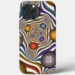 Arte de Fractal Abstrato Colorido Monograma Ascend
