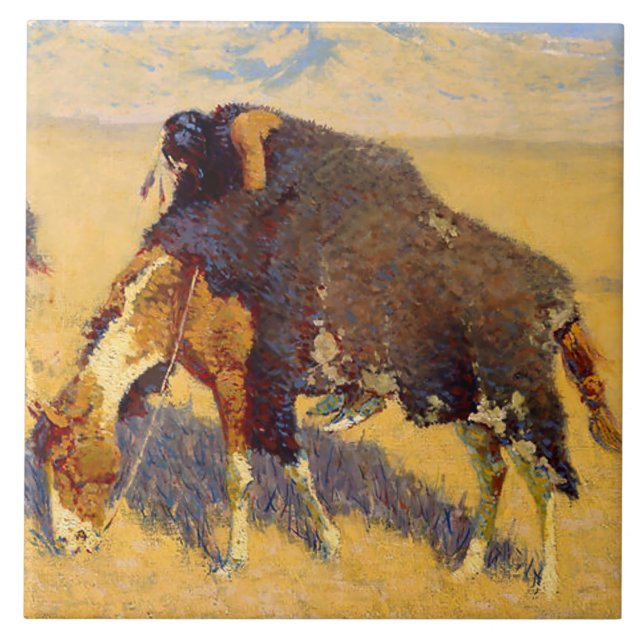 Arte de Frederic Remington Índios Simulando Búfalo (Frente)