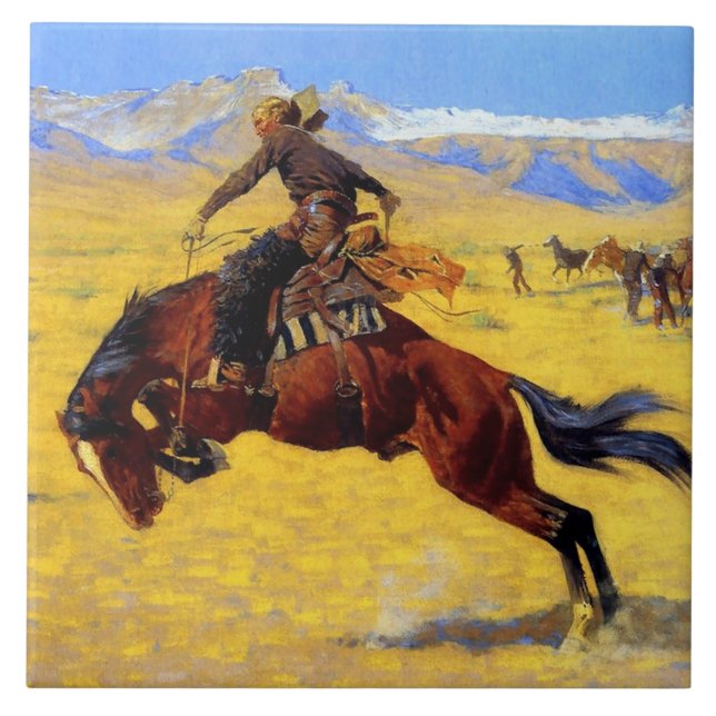 Arte de Frederic Remington “Uma Fria Manhã no Ranc (Frente)