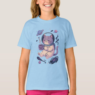 Arte de Gato Cósmico Fofo   Caneca e Camiseta de C