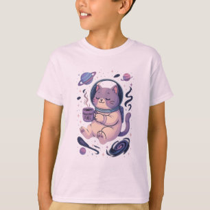Arte de Gato Cósmico Fofo Caneca e Camiseta de C