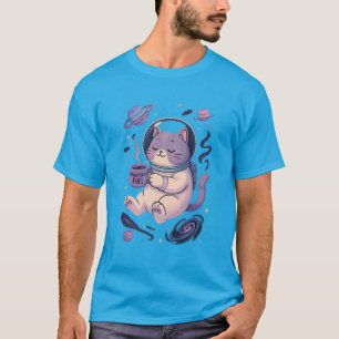 Arte de Gato Cósmico Fofo Caneca e Camiseta de C