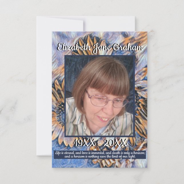 Arte de girassol azul e Dourada | Foto | Cotações (Frente)