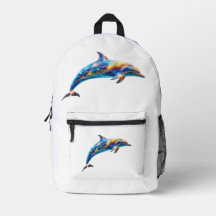 Arte de Golfinho Abstrato Neon – Onda de Energia C