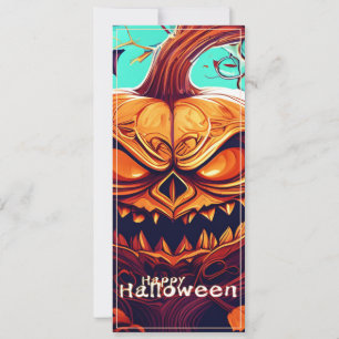 Arte de Halloween de Morcego com Abóbora Feroz