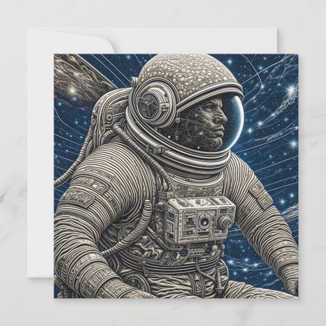 Arte de IA Astronauta no Espaço (Frente)