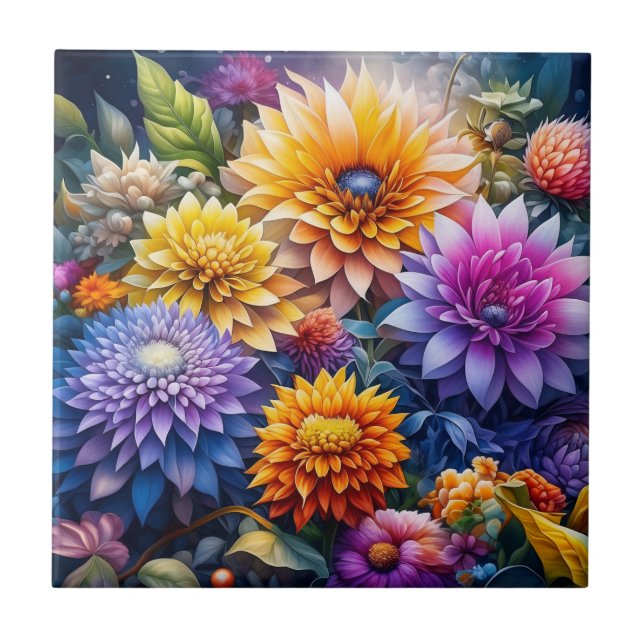 Arte de IA Colorido e Bonito de Flores  (Frente)