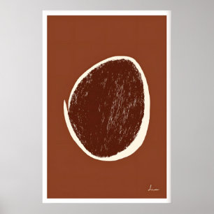 Arte de Impressão de Círculo Abstrato Tons da Terr