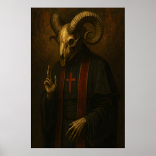 Arte de Impressão de Crânio de Carneiro Gótico Ocu