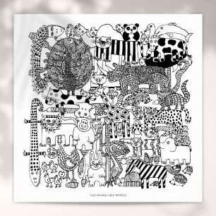 Arte de impressão de desenho em preto e branco de 