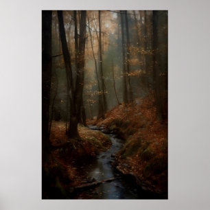 Arte de Impressão de Floresta de Outono Dark Acade