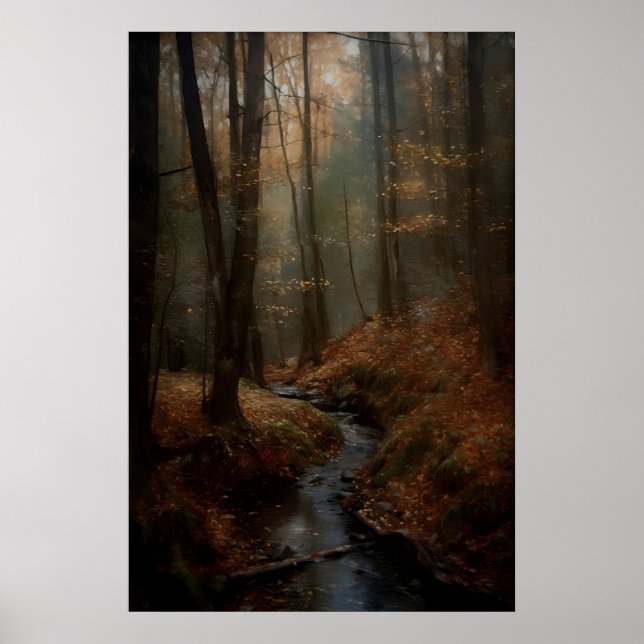 Arte de Impressão de Floresta de Outono Dark Acade (Frente)
