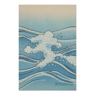 Arte de Impressão de Onda do Oceano – Estilo Japon