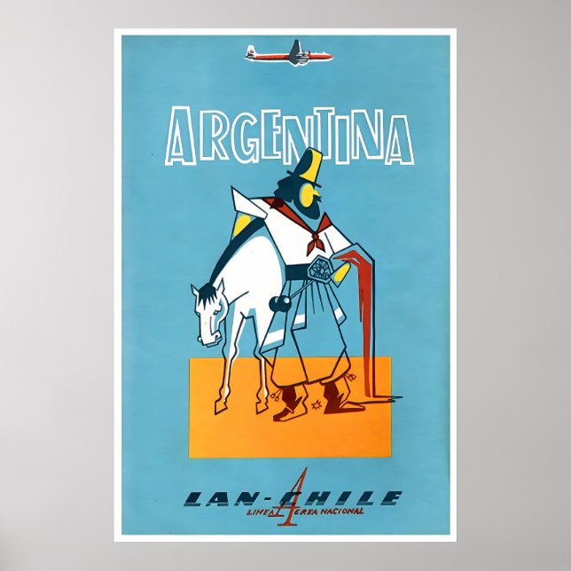 Arte de impressão de parede da Argentina Impressão (Frente)
