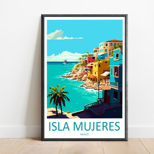Arte de Impressão de Viagem de Isla Mujeres para P (Criador carregado)