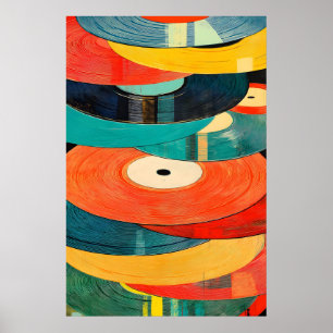 Arte de Impressão de Vinil Retro Abstrato Meados d
