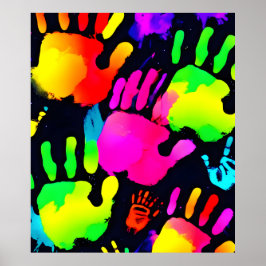 Arte de impressão digital neon vibrante