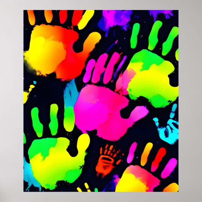 Arte de impressão digital neon vibrante (Frente)