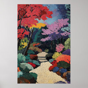 Arte de Impressão do Jardim Japonês Vibrante Impre