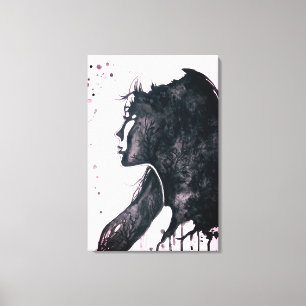 Arte de Impressão em Tela Pintura Aquarela Lady Em