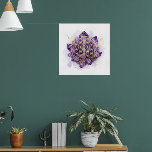 Arte de Impressão Geometria Sagrada Lótus Âmbar
