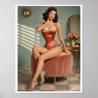 Arte de Impressão Glamour Pin-Up Vintage | Boudoir