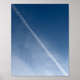 Arte de Impressão Minimalista de Nuvens no Céu Azu
