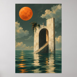 Arte de Impressão Porta de Entrada Surreal do Ocea