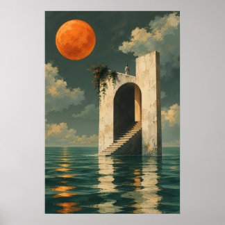 Arte de Impressão Porta de Entrada Surreal do Ocea