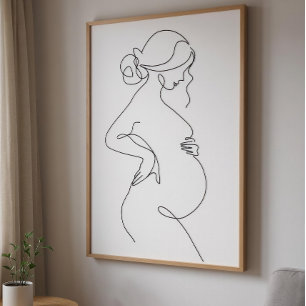 Arte de Linha Abstrata Minimalista Moderna Poster