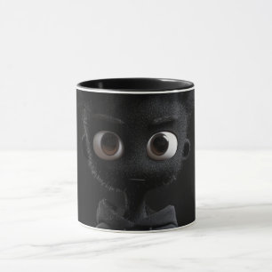 Arte de Linha Abstrata Moderna Caneca Preta Co M