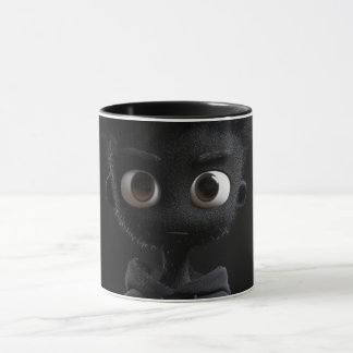 Arte de Linha Abstrata Moderna Caneca Preta | Co M