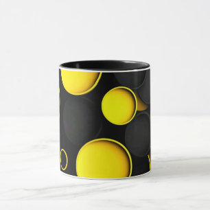 Arte de Linha Abstrata Moderna Caneca Preta Co M