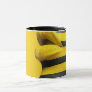 Arte de Linha Abstrata Moderna Caneca Preta Co M