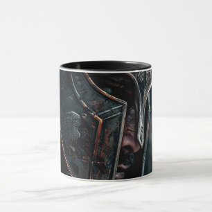 Arte de Linha Abstrata Moderna Caneca Preta Co M