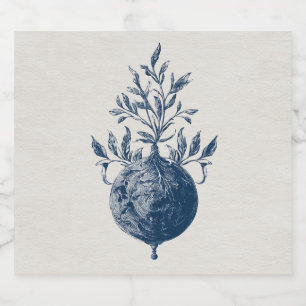 Arte de Linha Botânica de Flor Selvagem Elegante