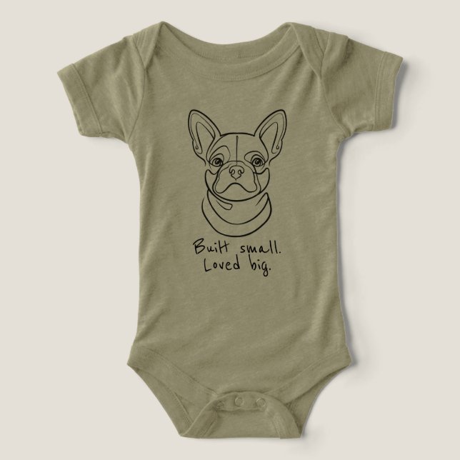 Arte de linha de Bulldog Francês. Construído peque (Design frontal)
