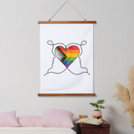 Arte de Linha do Coração Progress Pride